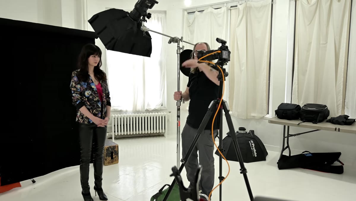 Camera viewfinder check to confirm light modifier is out of frame
