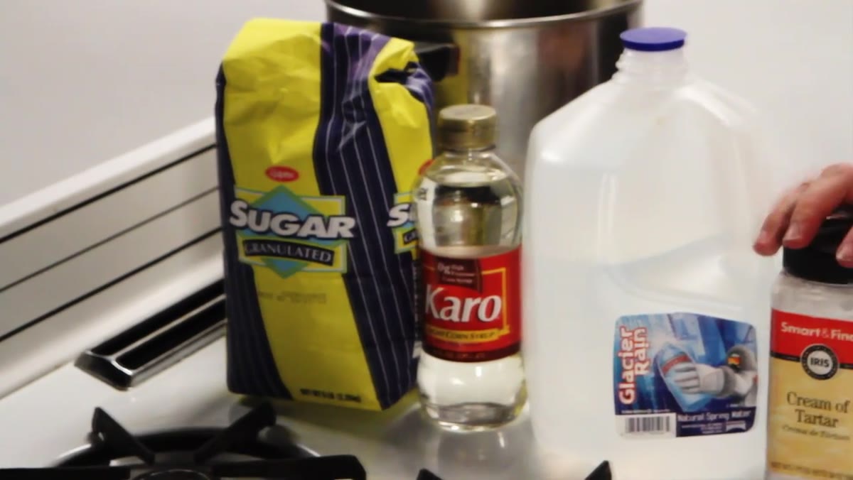 Ingredients and tools laid out on a counter