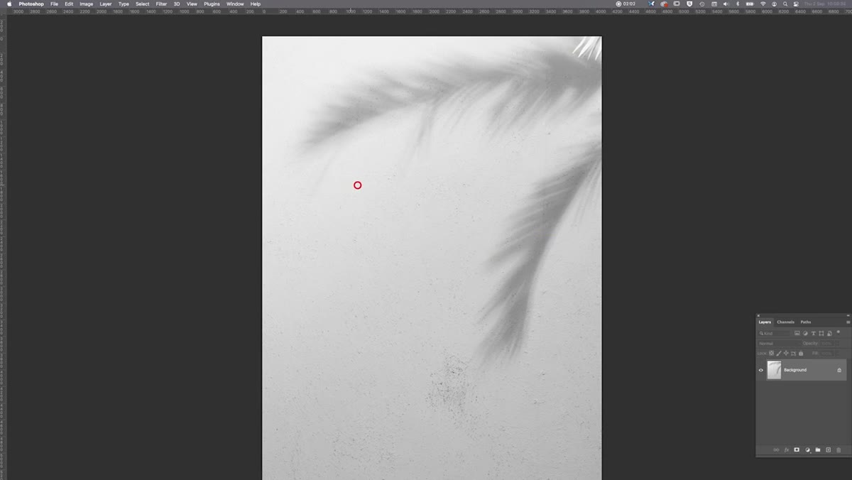 Early test shot showing shadow projection positioning on the wall