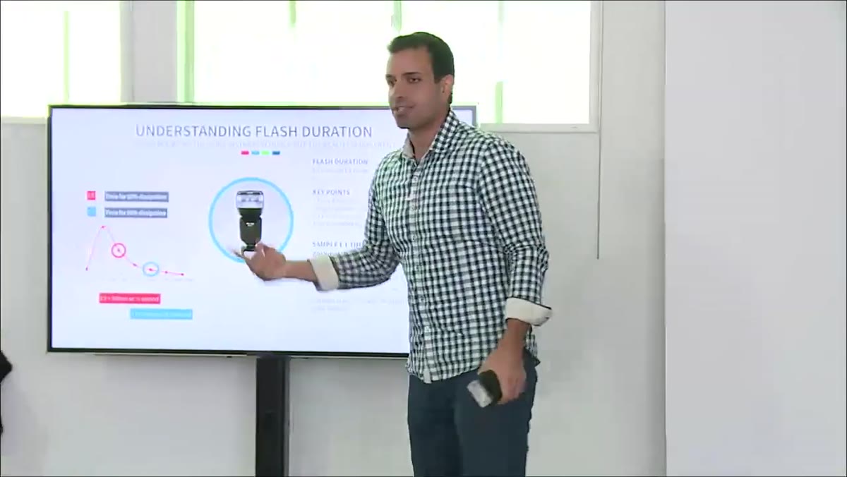 Instructor describing the flash power arc with hand gestures