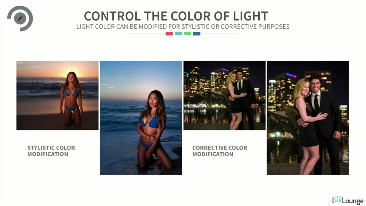 Photographer adding orange gel to flash unit on location