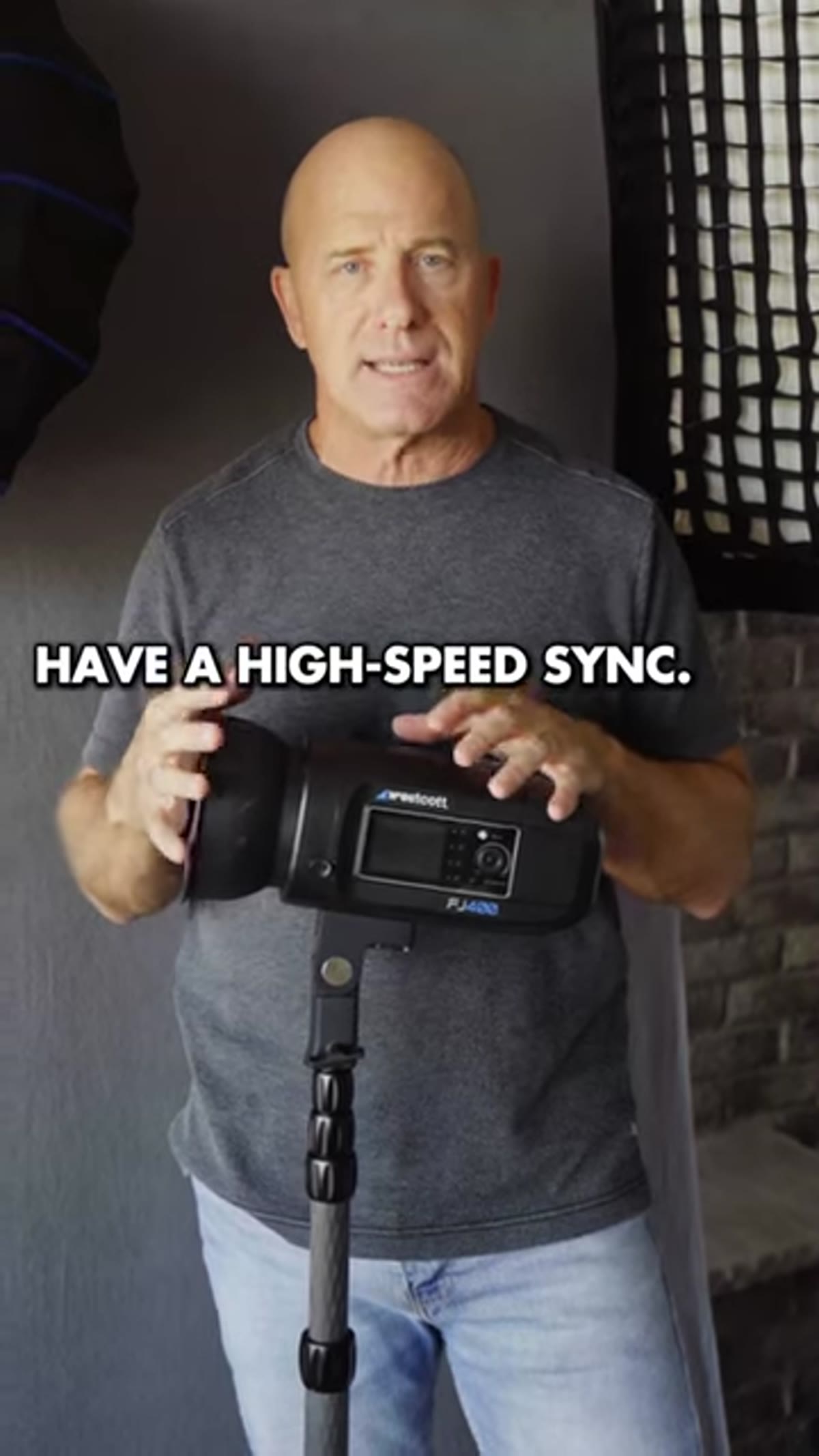Grimes discussing high-speed sync for outdoor portraits