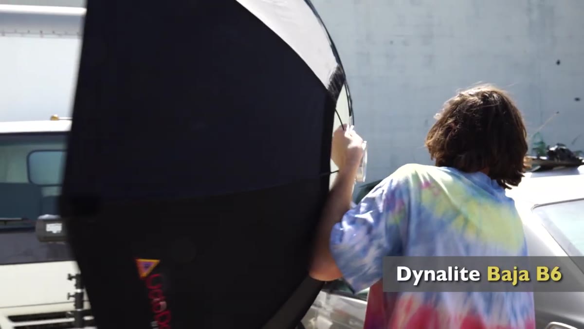 Dyna-Lite Baja B6 with medium octodome positioned as key light
