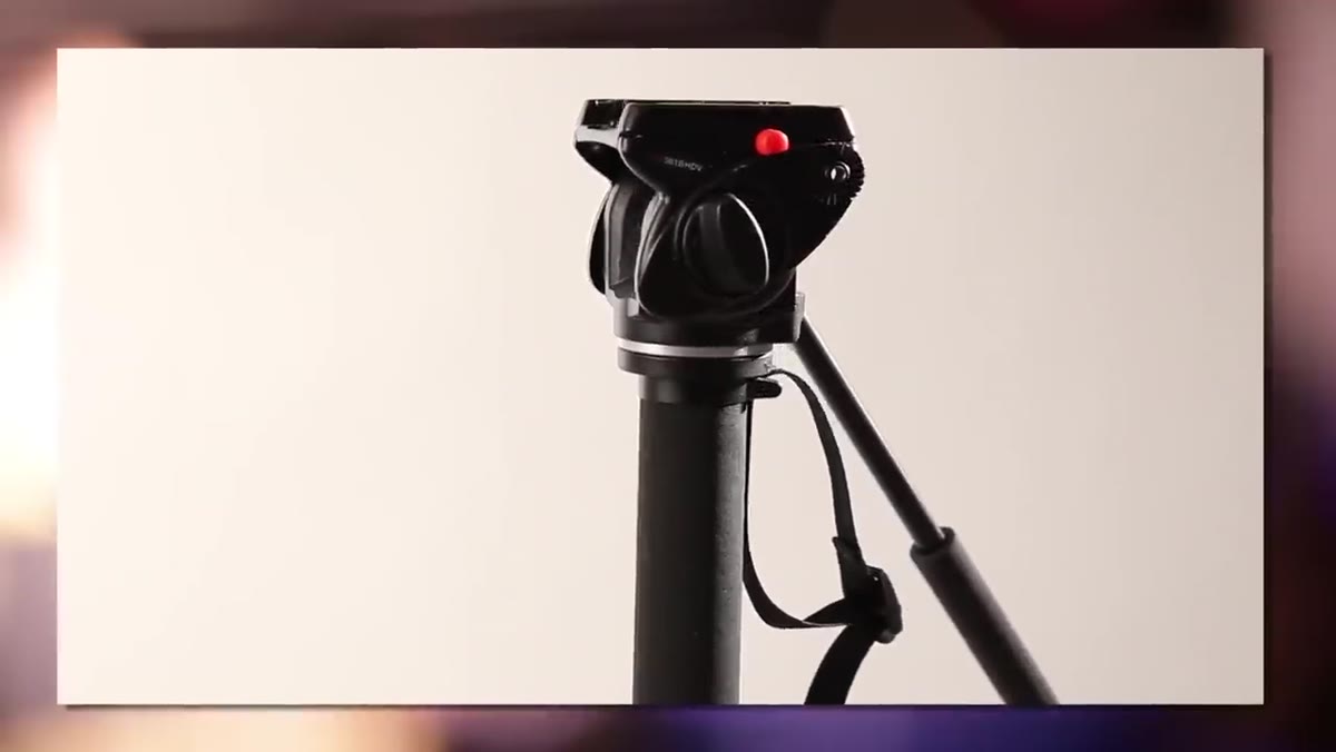 Monopod with video head and splayed feet set up on club floor