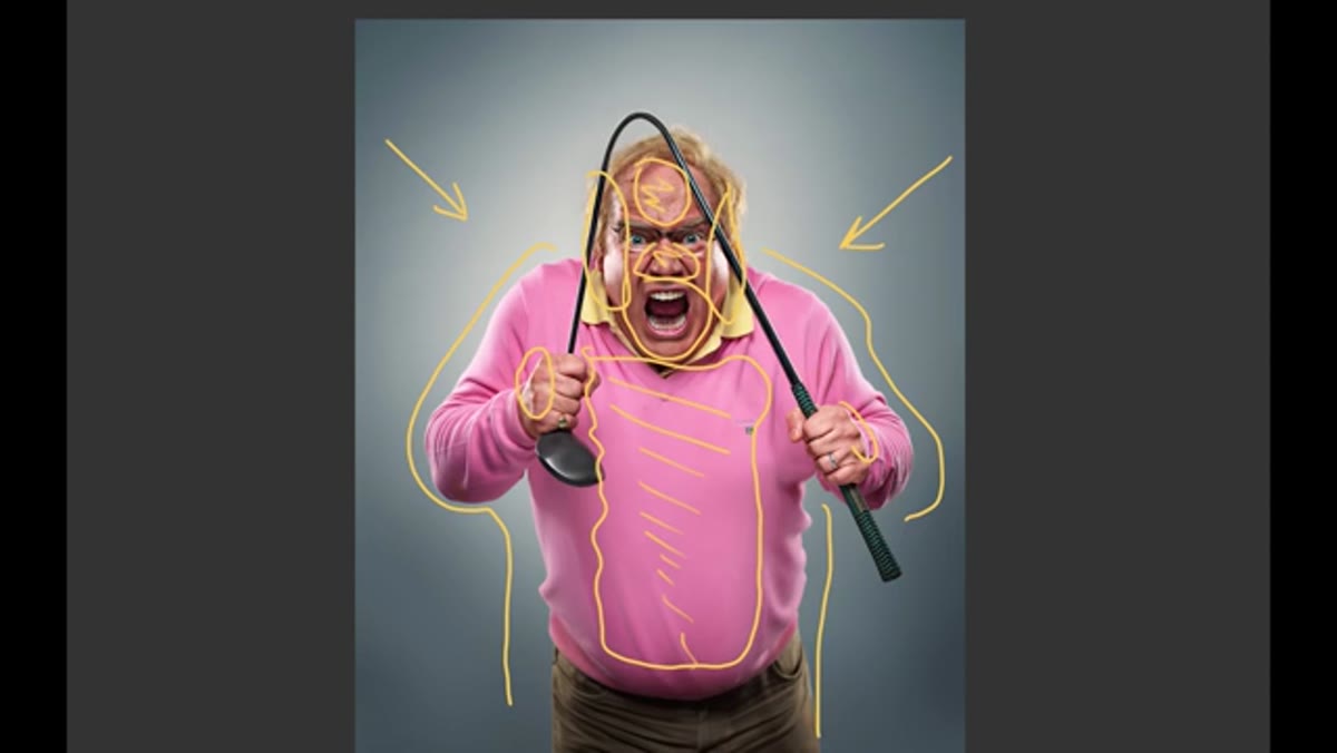 Diagram showing beauty dish position relative to the subject&rsquo;s head