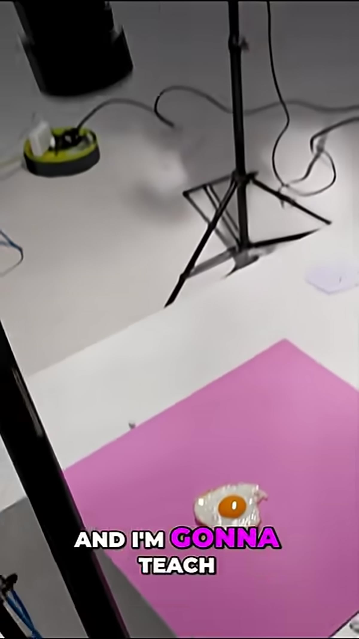 Camera positioned directly above the egg on a background