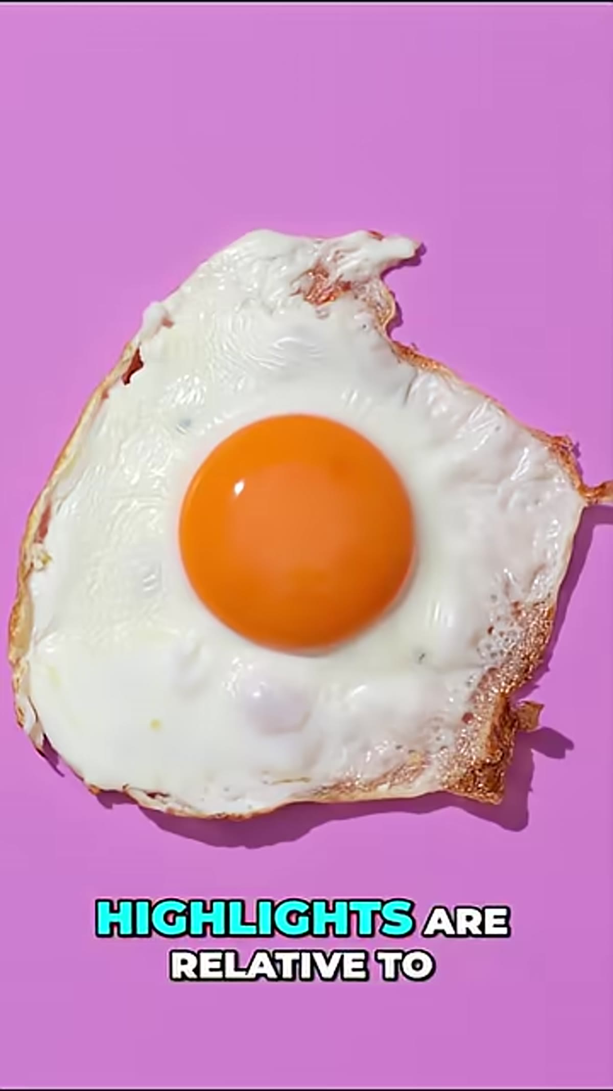 Comparing the matte egg white surface to the glossy yolk