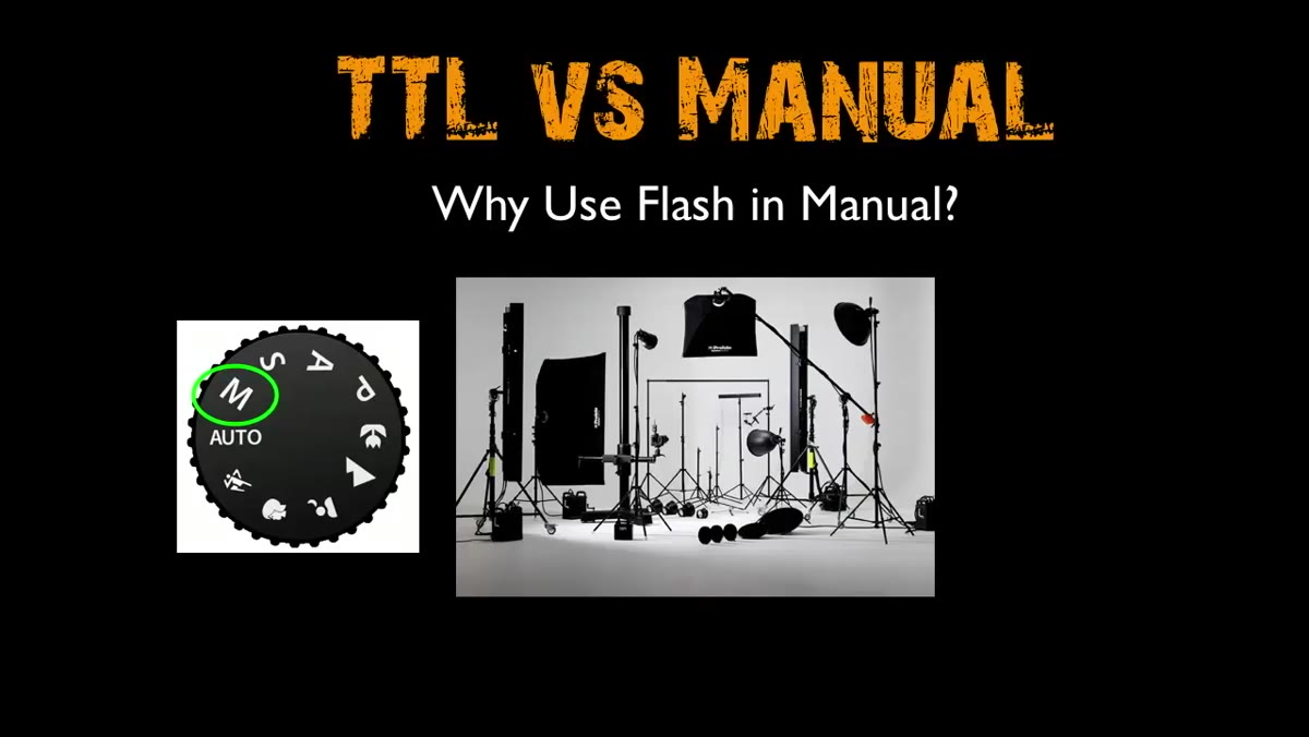 Instructor discussing studio flash systems and TTL absence