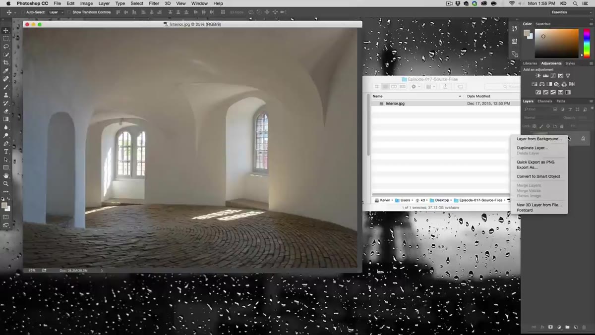 Converting the image layer to Smart Object in Layers panel
