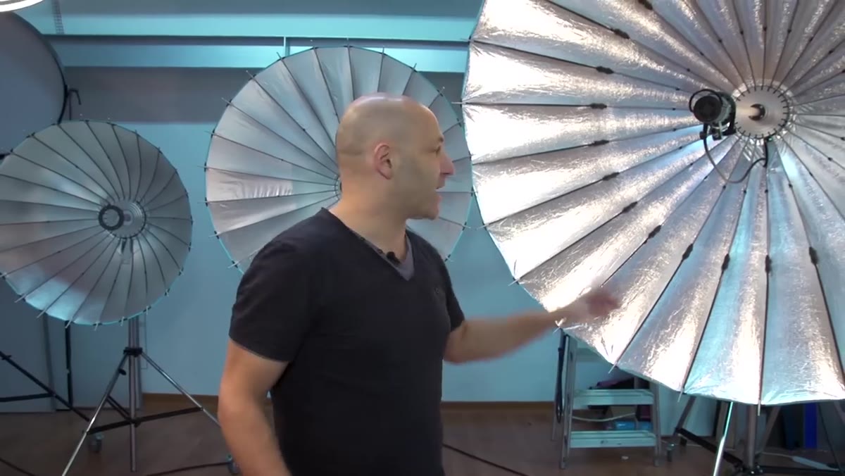 Camera mounted on tripod pointed at modifier to measure output changes