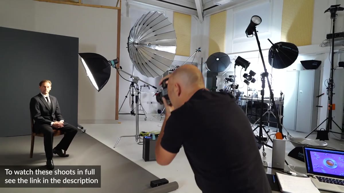 Demonstrating modifier position slightly above and to the side of subject position