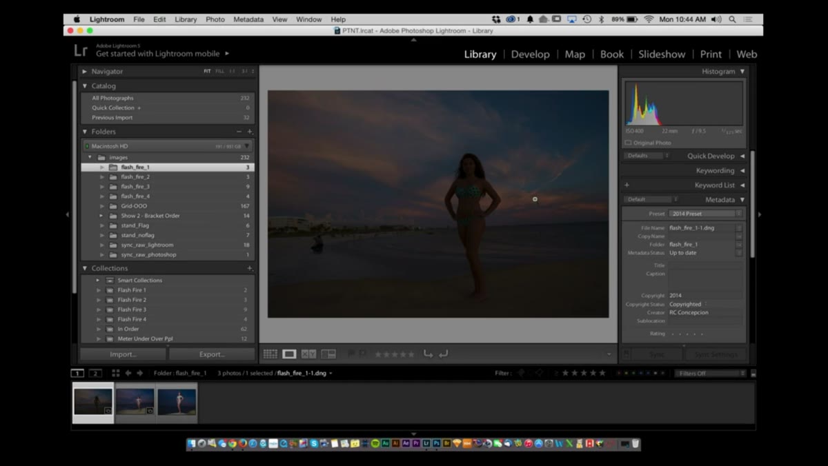 First test frame of the environment in aperture priority