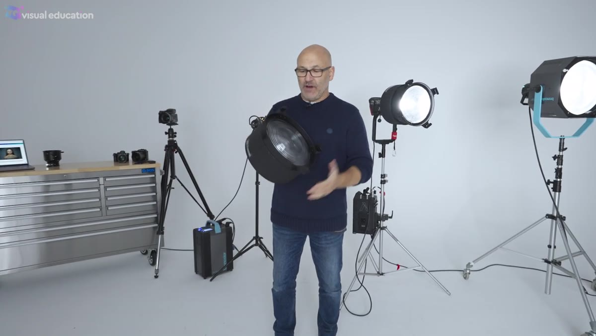 Fresnel lens unit shown against studio background